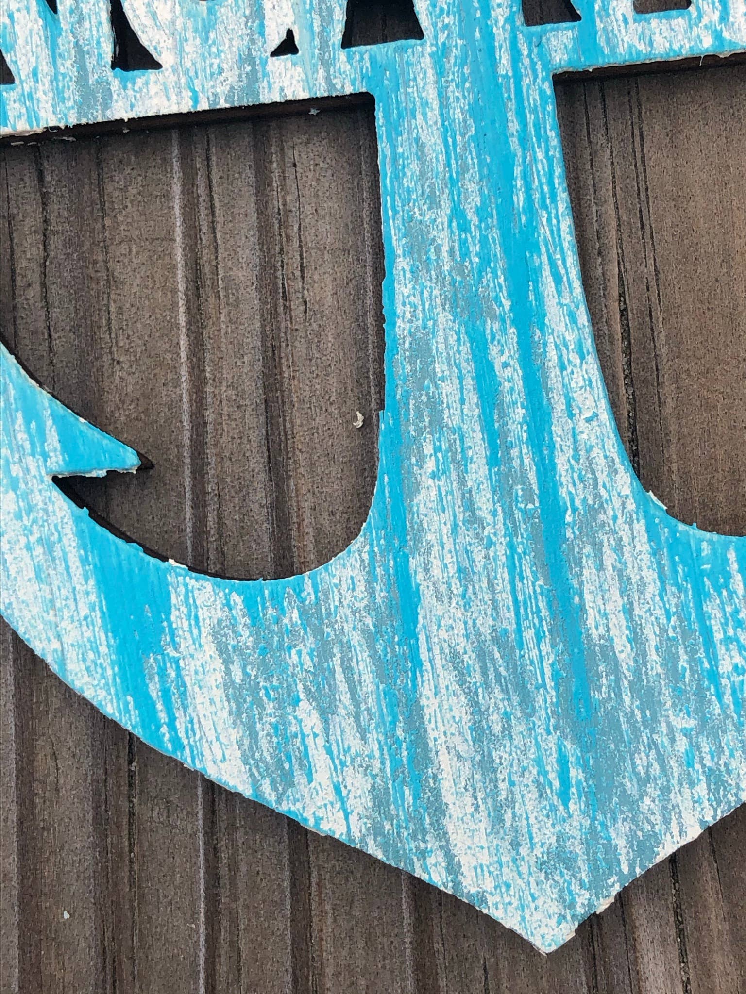 Customizable Nautical Anchor Ornament: Ocean Waves