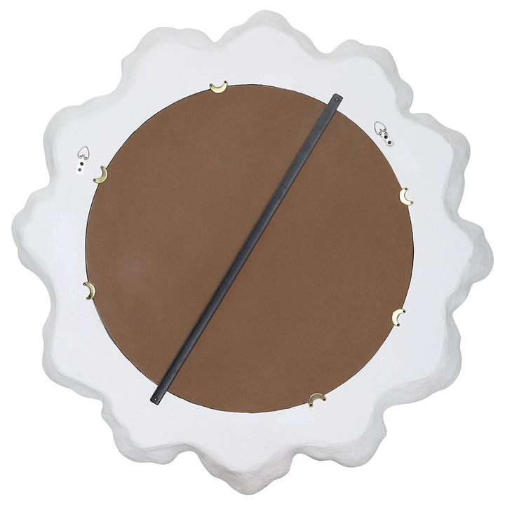 Sea Coral - Round Mirror - White