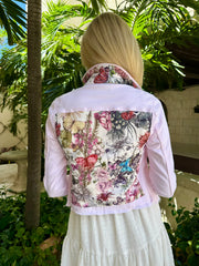 The Pink Denim Jacket / Adore Colorful Butterflies