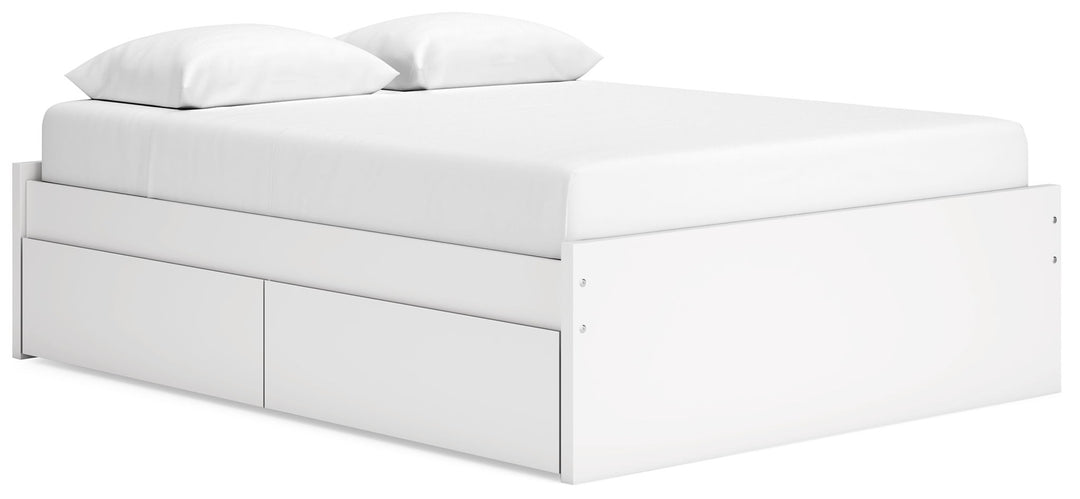Onita - White - Queen Platform Bed With 2 Side Storage