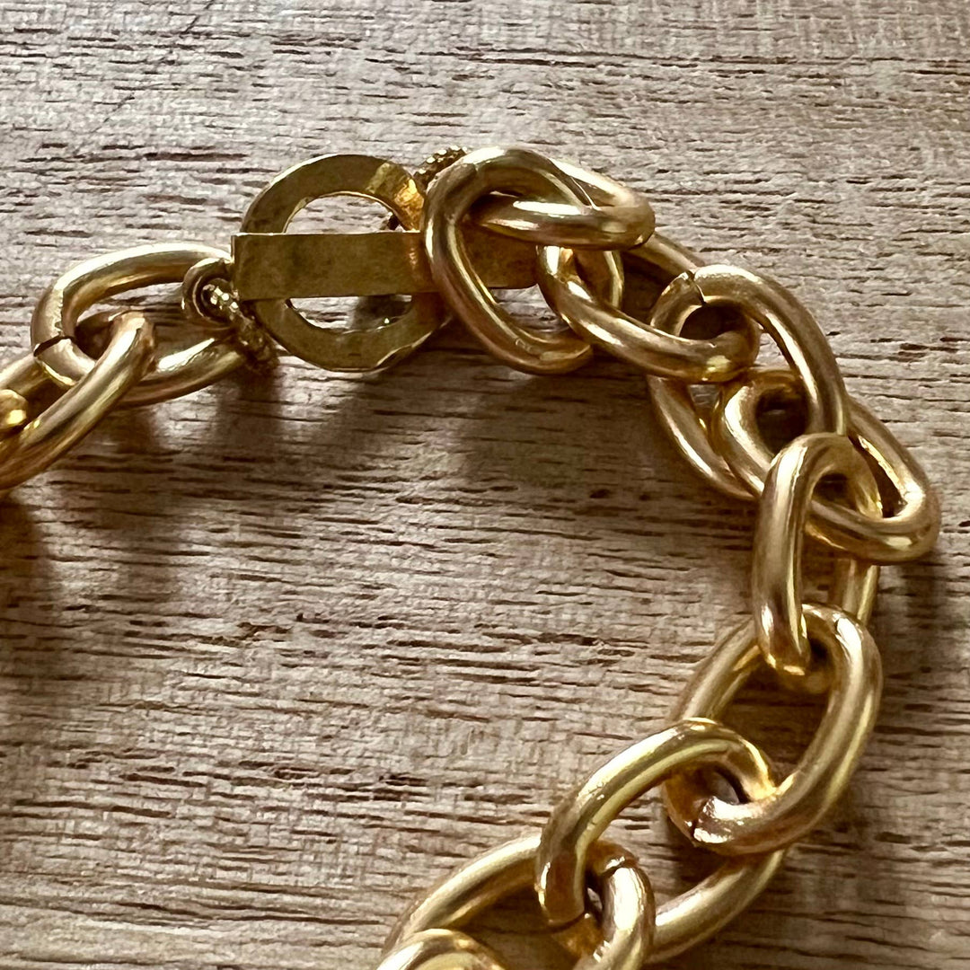 Hype Train gold medallion chain necklace