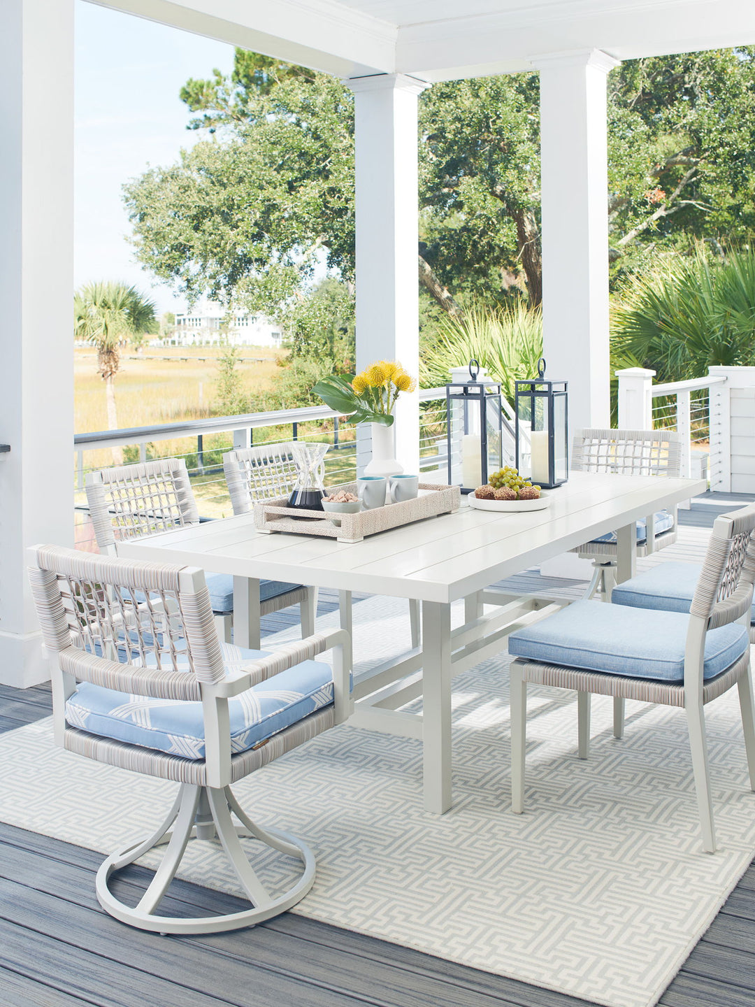 Seabrook - Side Dining Chair - White / Light Blue