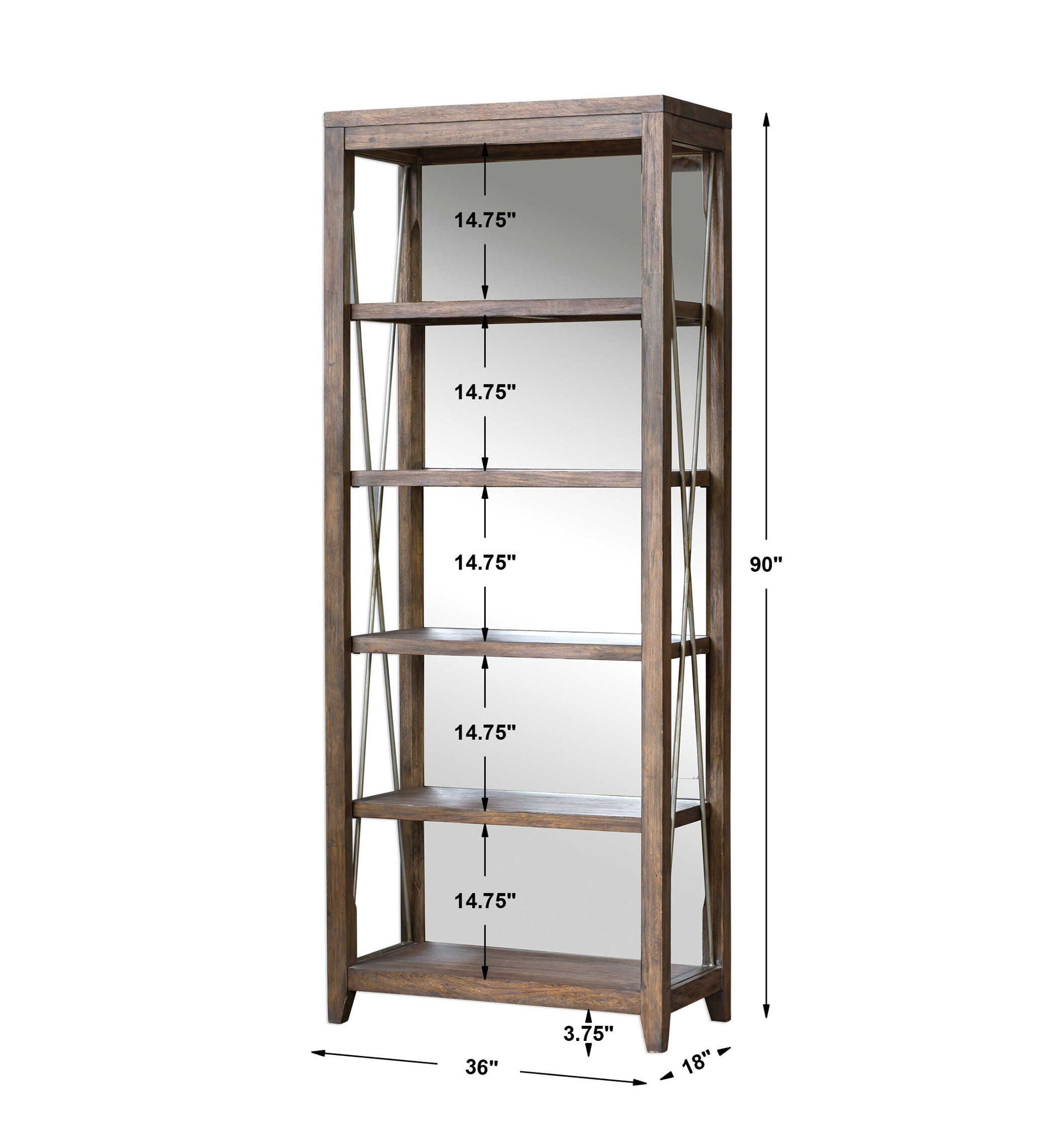 Delancey - Weathered Oak Etagere - Dark Brown