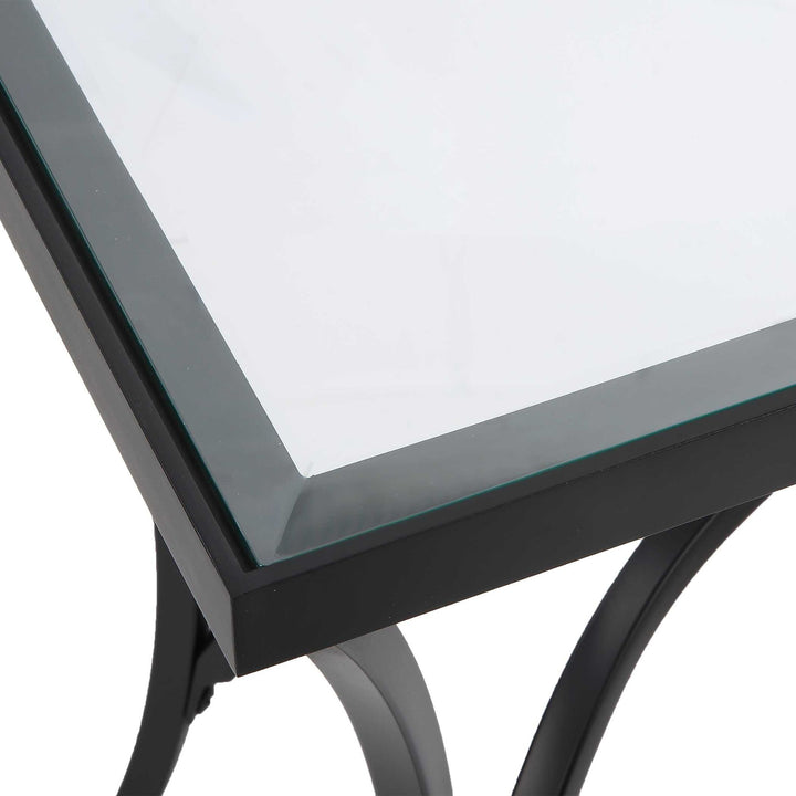 Alayna - Metal & Glass End Table - Black
