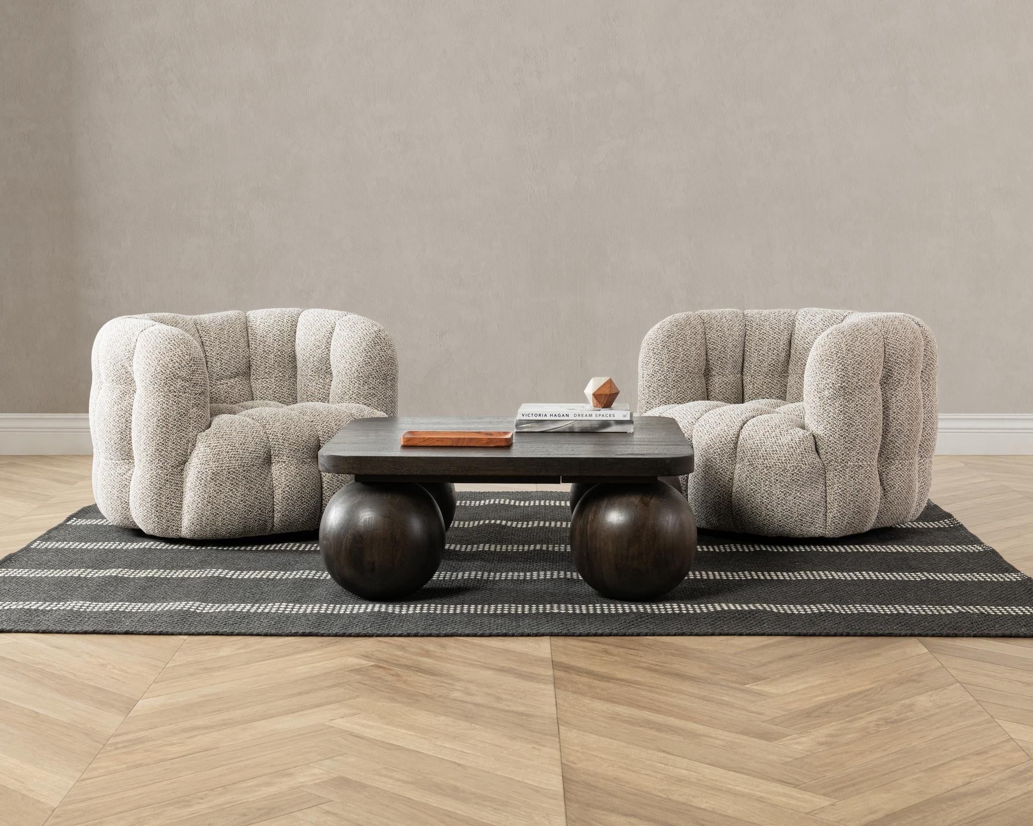 Walter - Upholstered Swivel Chair - Heathered Gray
