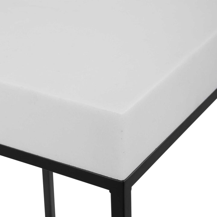 Gambia - Marble Plant Stand - White & Black