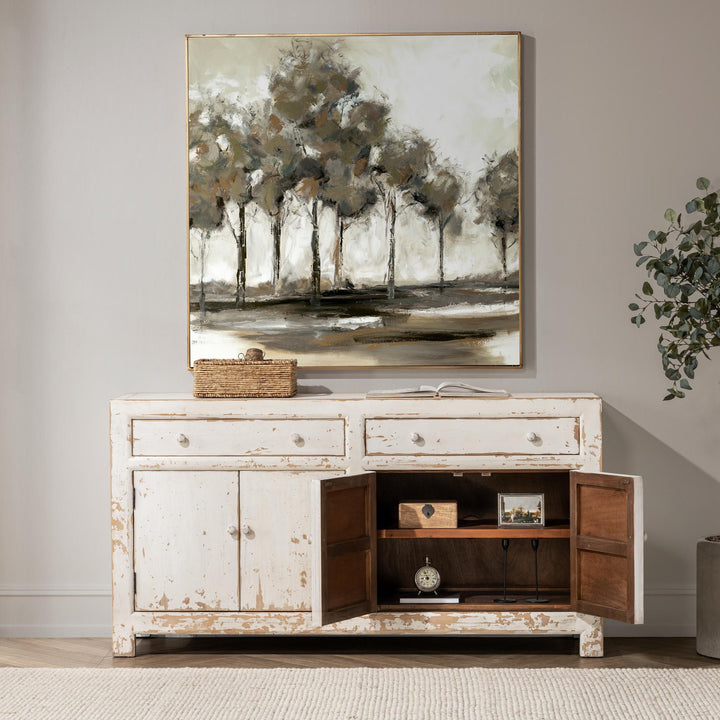 Holden - 2 Doorawers 4 Door Buffet - Worn White