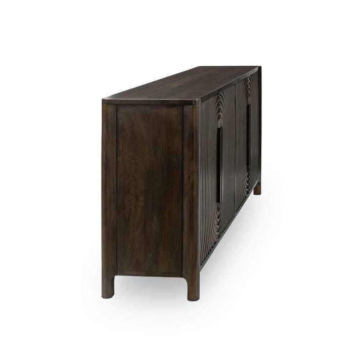 Colson - Mango Wood 4 Door Cabinet - Coffee Brown