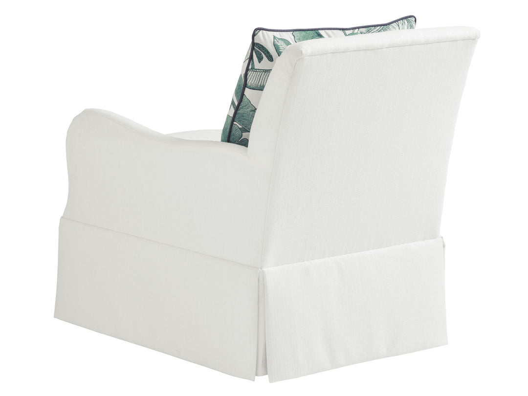 Ocean Breeze - Palm Frond Swivel Chair - White