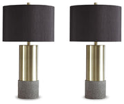 Jacek - Metal Table Lamp (Set of 2) - Gray / Brass Finish