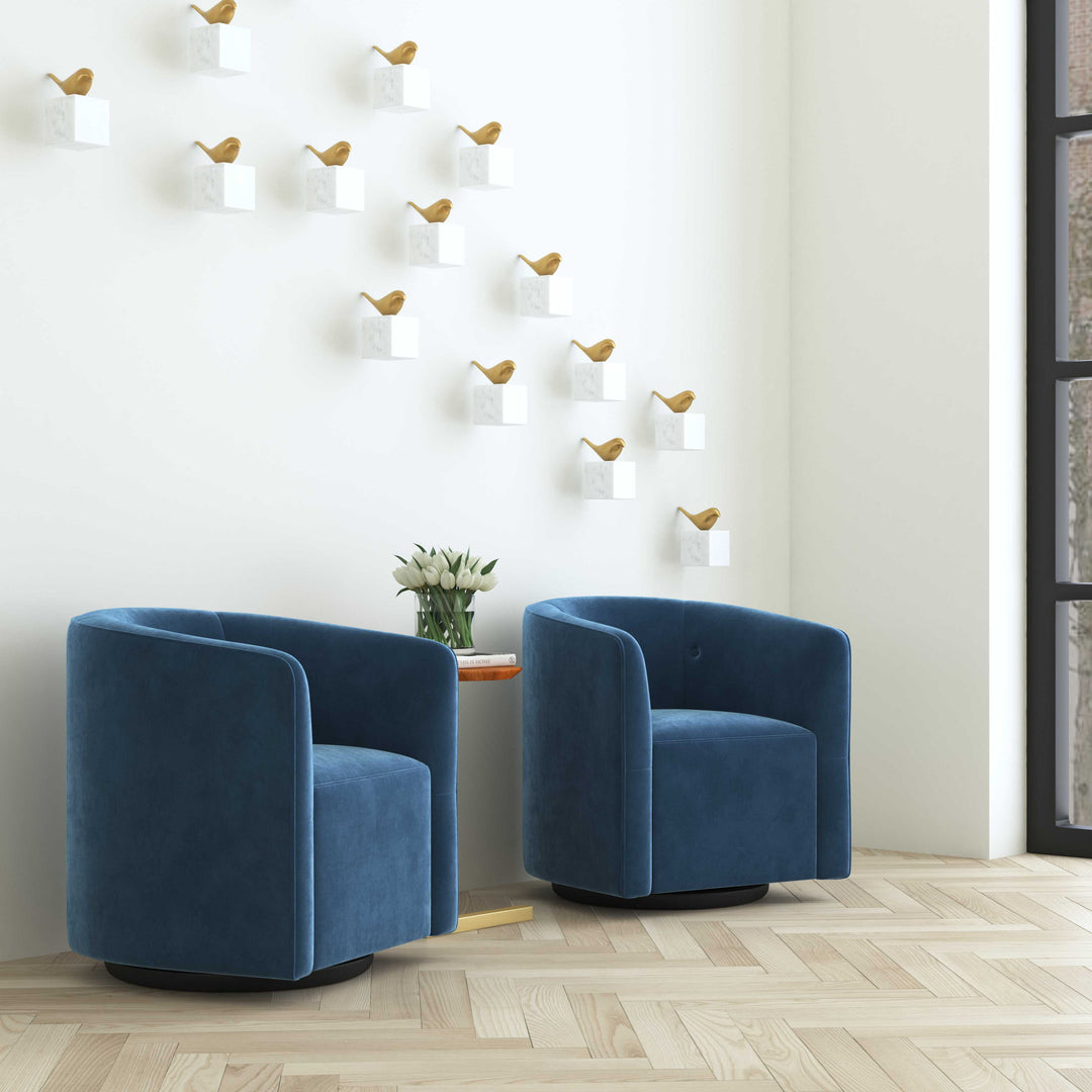 Mallorie - Swivel Chair - Blue