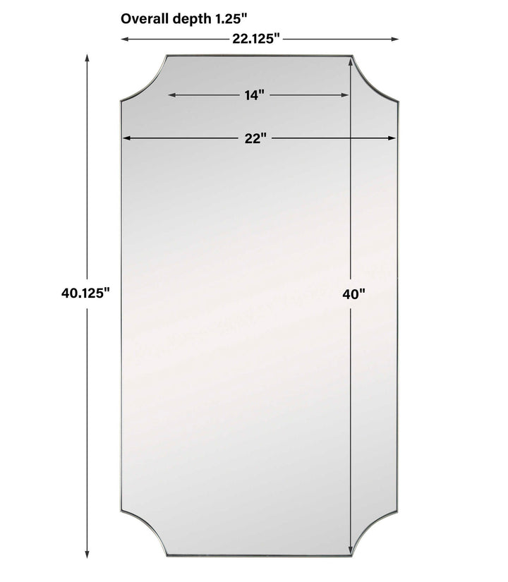Lennox - Scalloped Corner Mirror - Brass