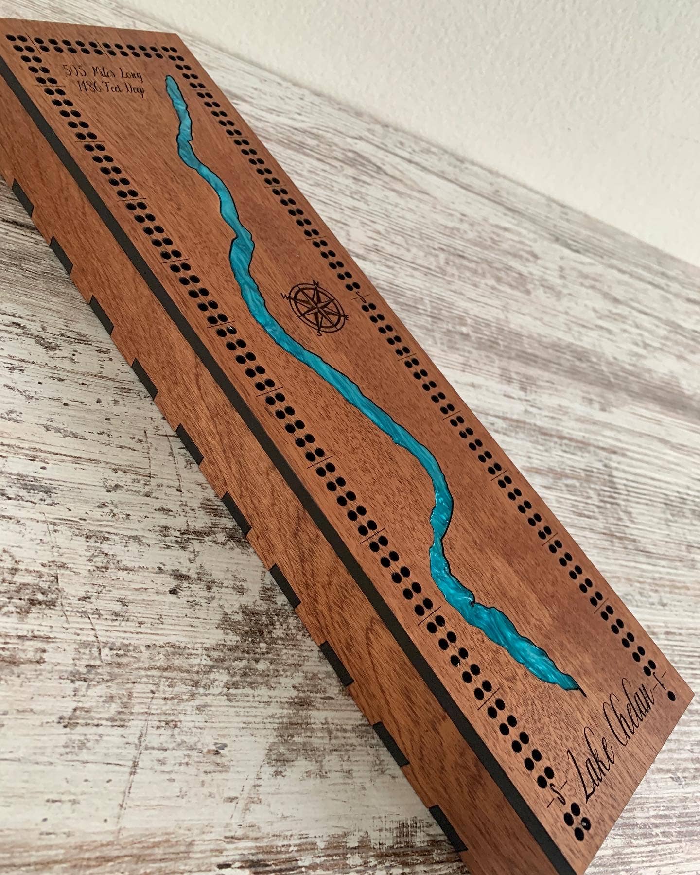 Custom Lake or City Cribbage Board: Lake and Streets / Print