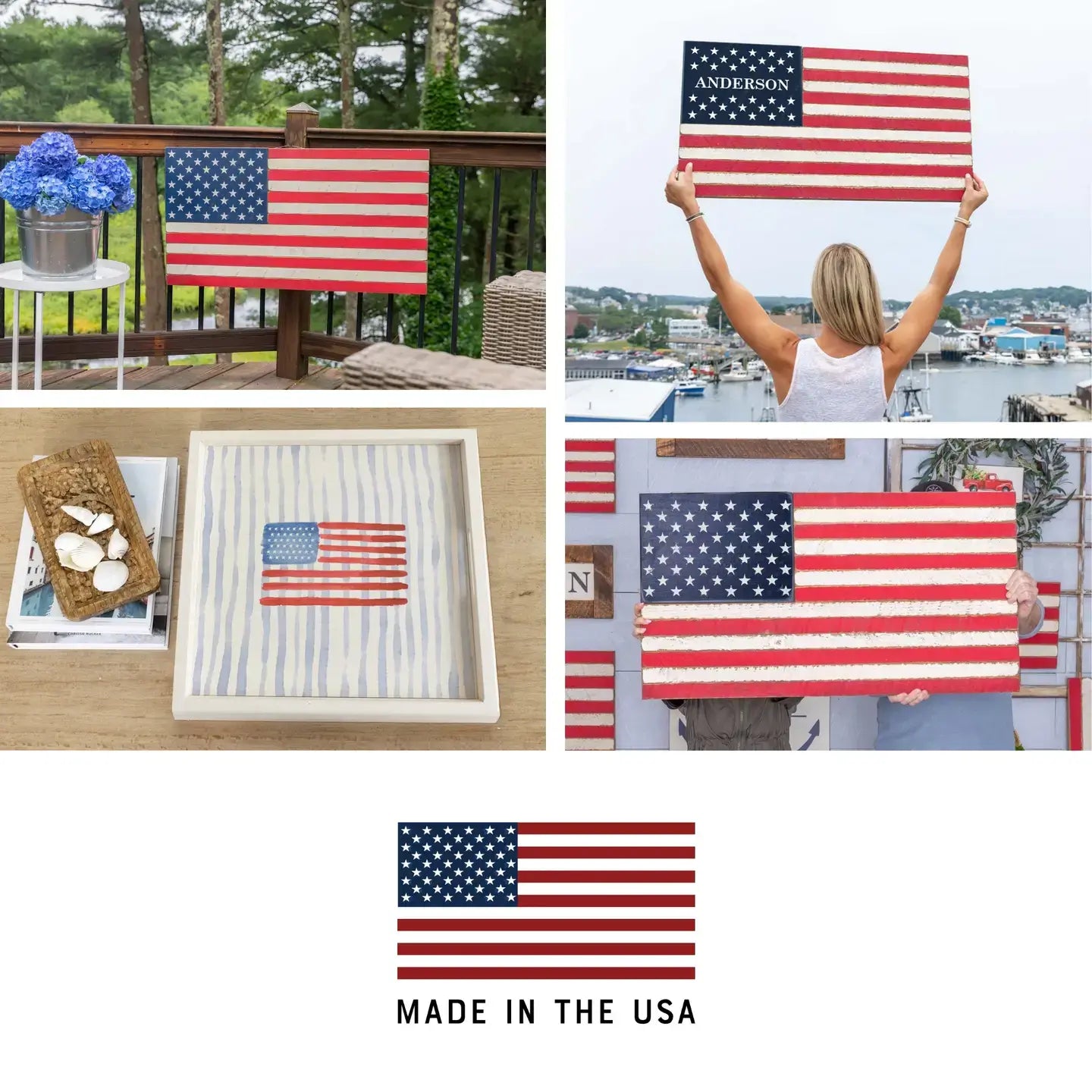 American Flag Color Block Keychain
