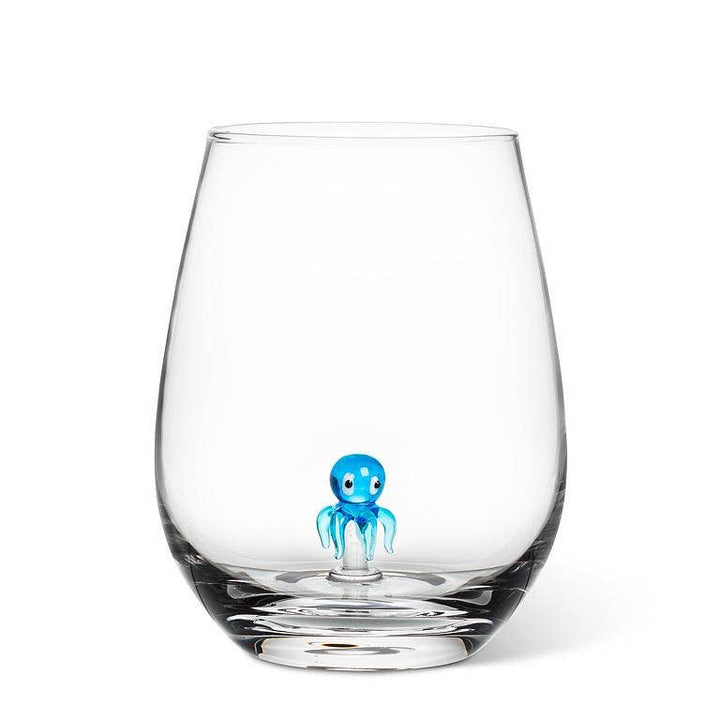 Octopus Icon Stemless Wine Glass-4.5"H(20oz)