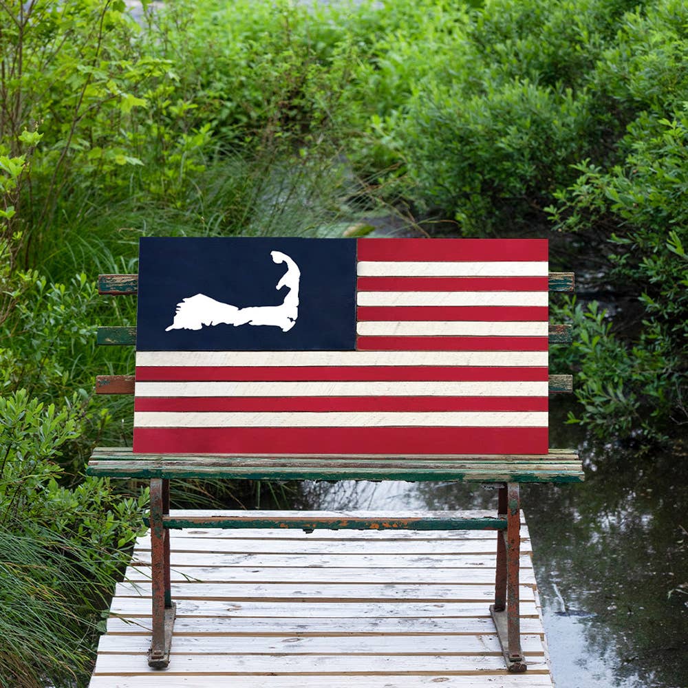 Cape Cod Wooden American Flag: Small