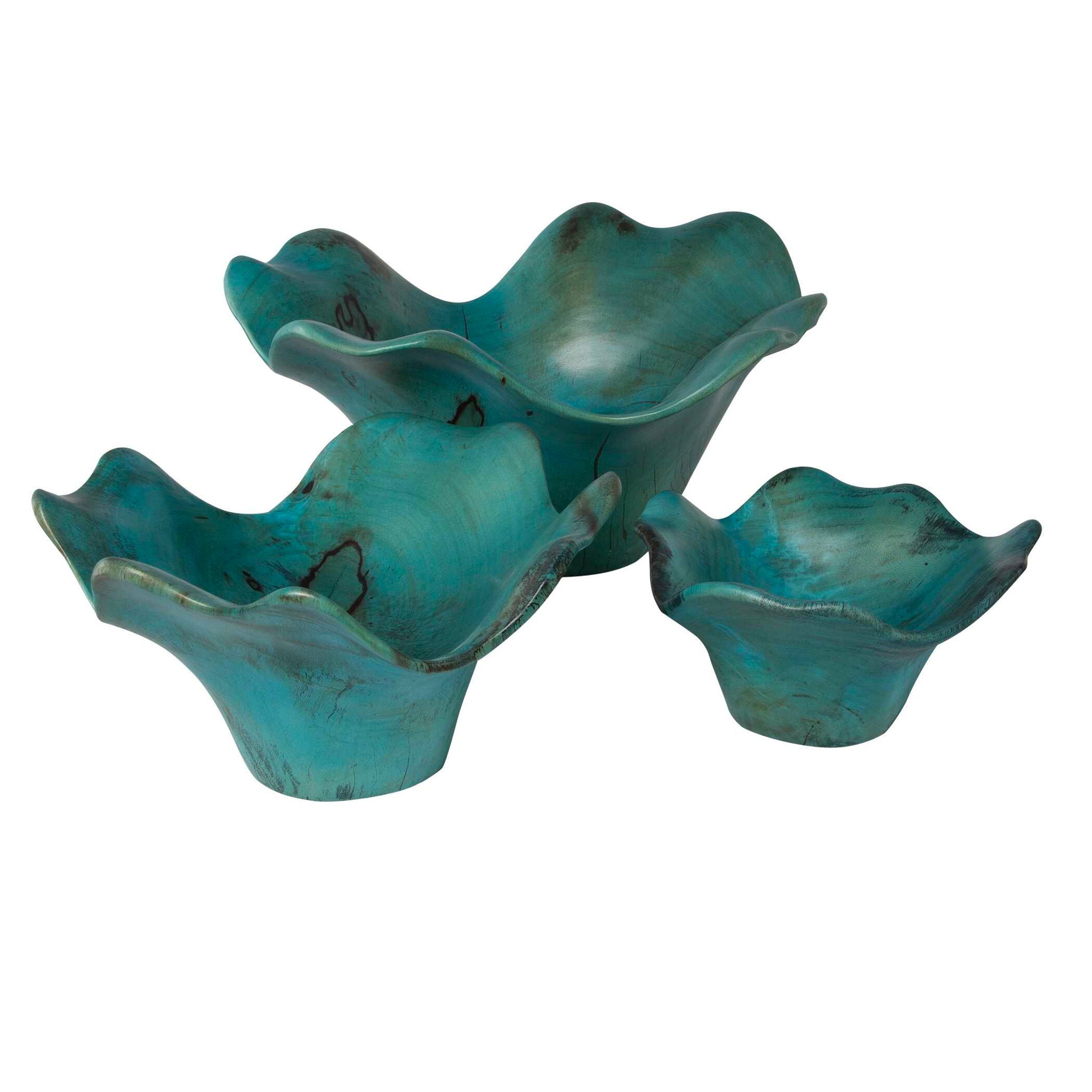 Teo - Wood Wall Art (Set of 3) - Light Blue
