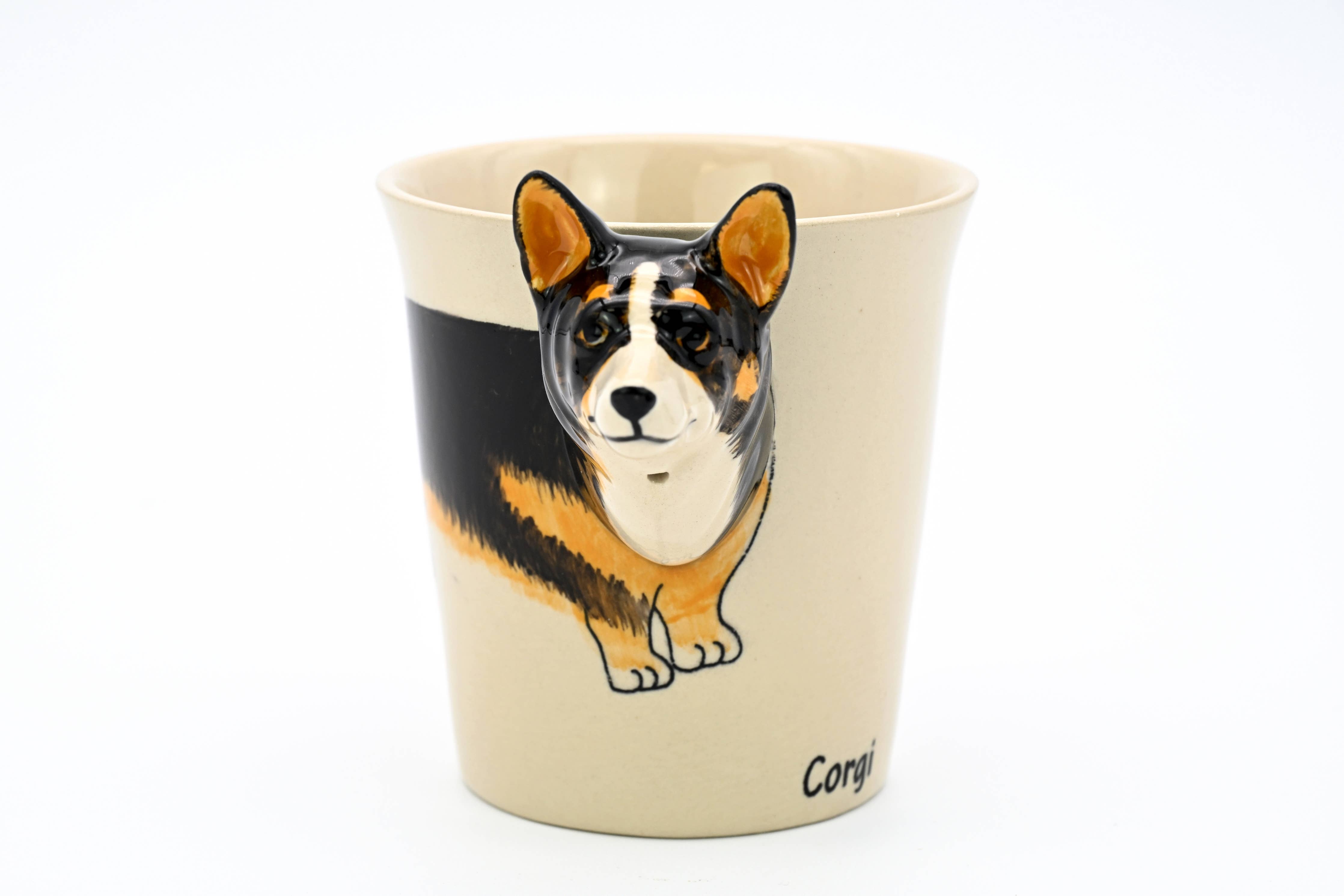 MUG16BLACK Corgi black mug 10 oz
