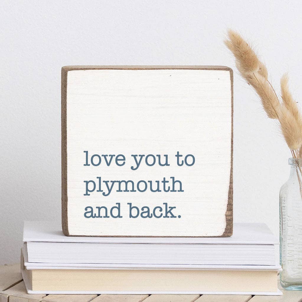 Love You To Blue Personalized Block Sign