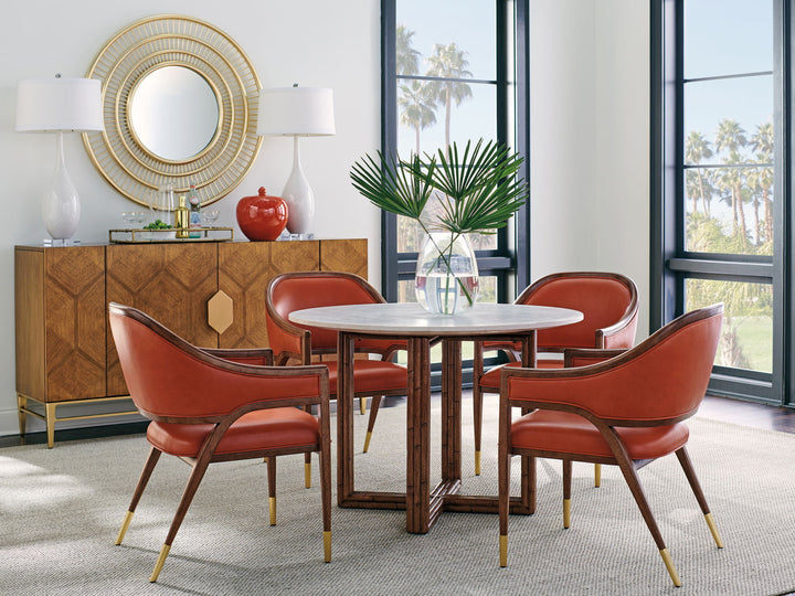 Palm Desert - Arcadia Marble Top Breakfast Table - Dark Brown