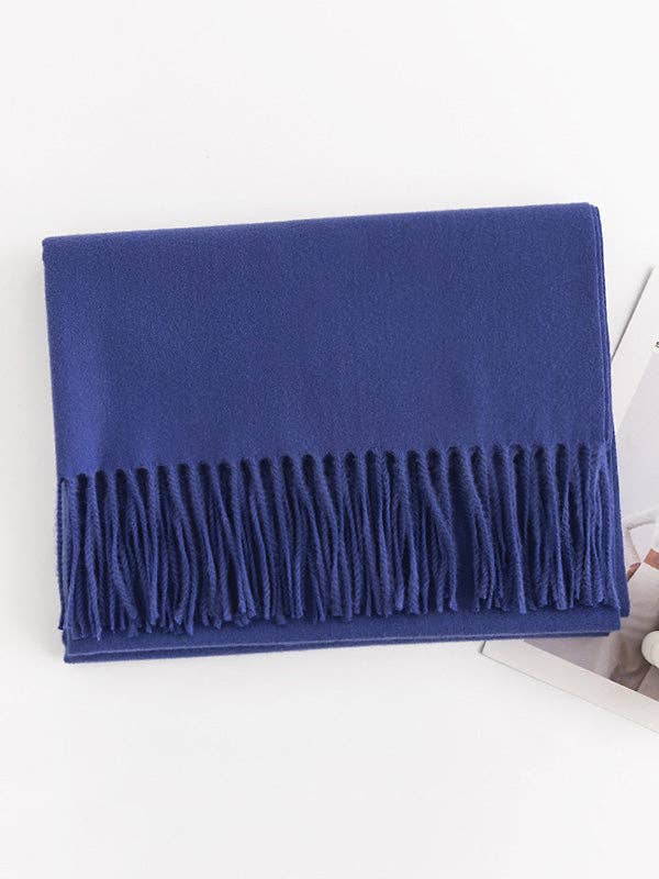 Keep Warm Solid Color Tasseled Shawl&Scarf: DEEP GREEN / One_size