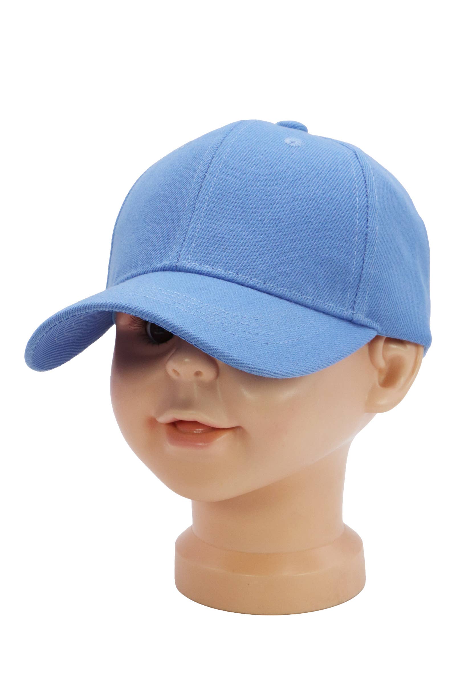 Kids Twill Acrylic Velcro Back Baseball Cap: White / One Size