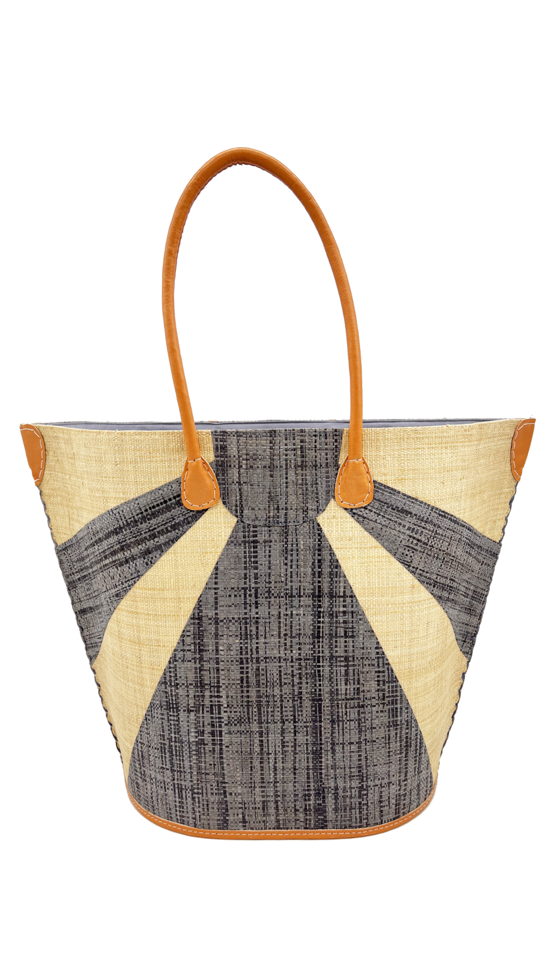 Sunburst Large Straw Tote Bag: Seafoam