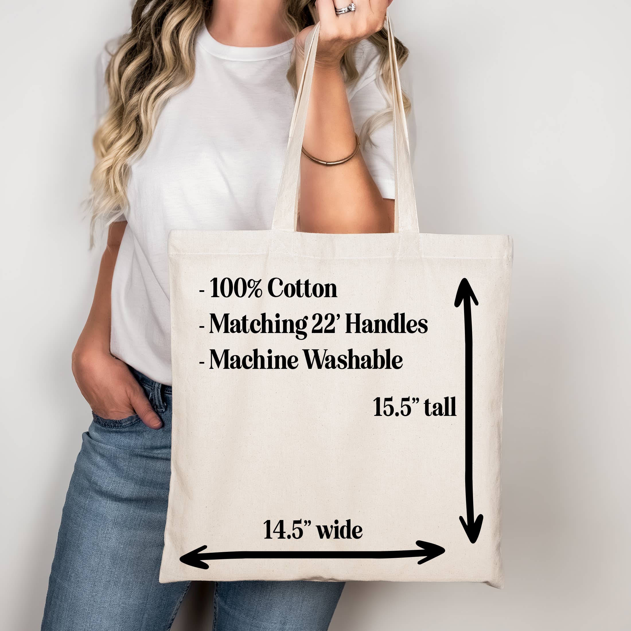 CUSTOM Small Business Cotton Tote Bag: Black