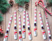 Snowman Christmas Taper Candle, Holiday Snowman Candlesticks