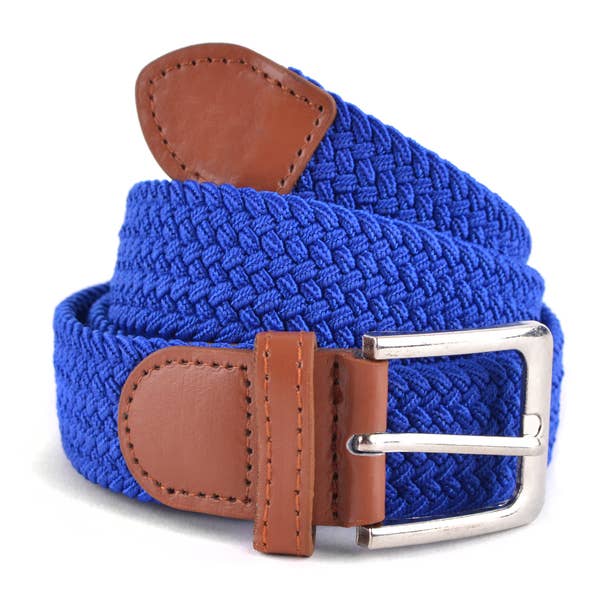 Men's Stretch Braided Woven Belts: HGRN / L