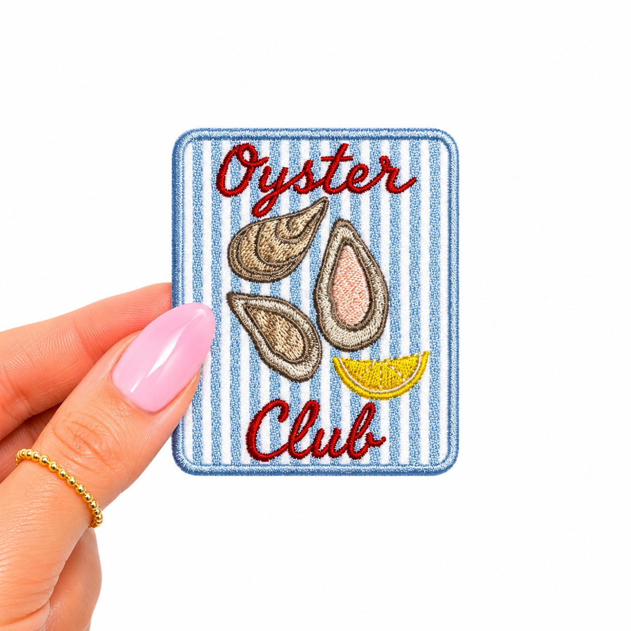 Oyster Club Summer Striped Embroidery Patch 