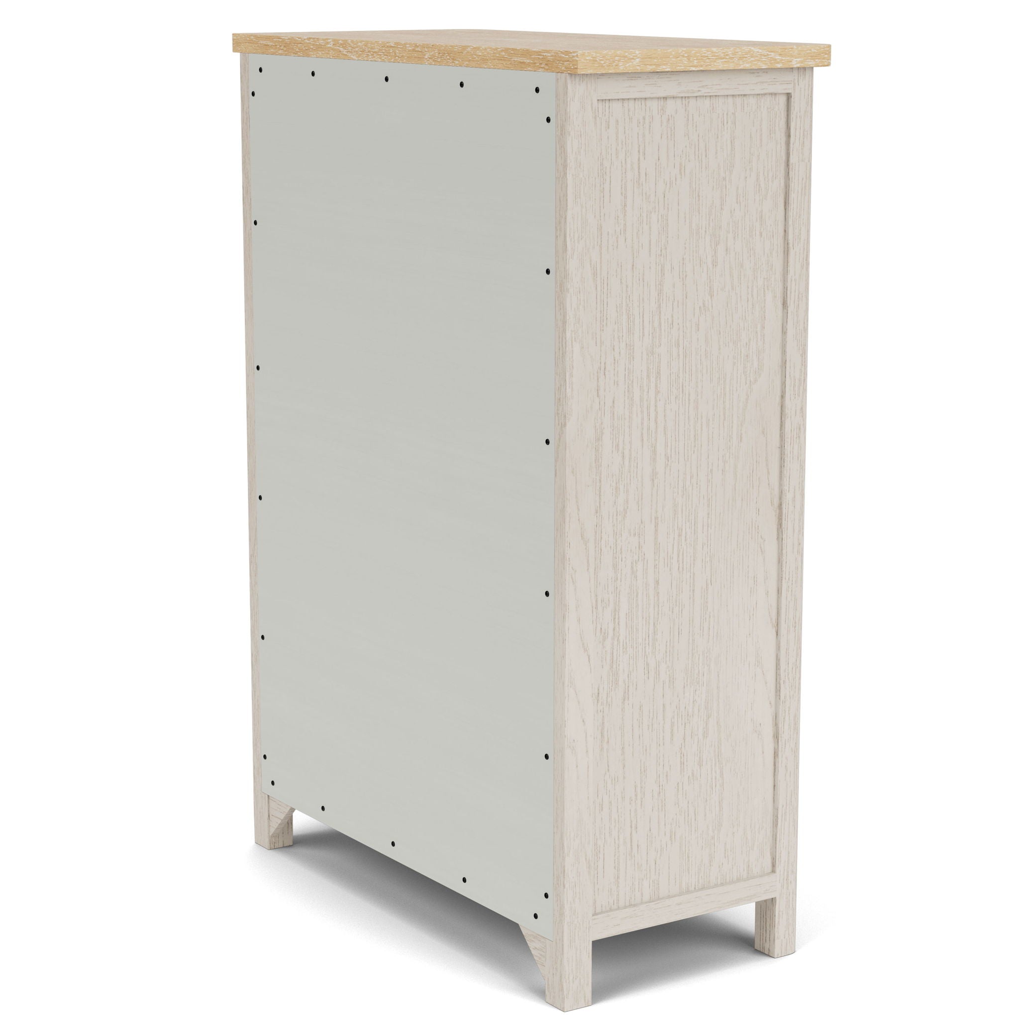 Glenndale - Five Drawer Chest - Aged White / Wheat