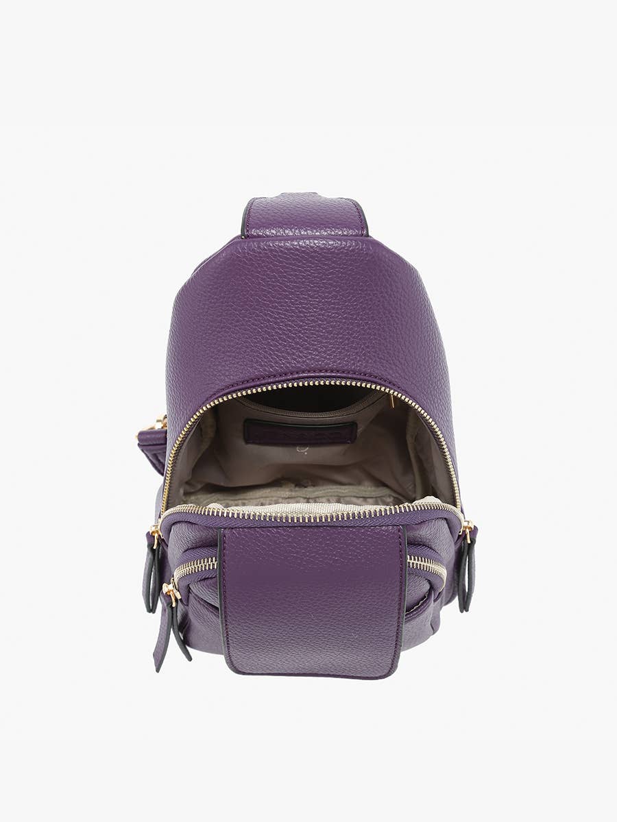 M2532 Sophia Sling Bag w/ Flapover Pocket: Olive