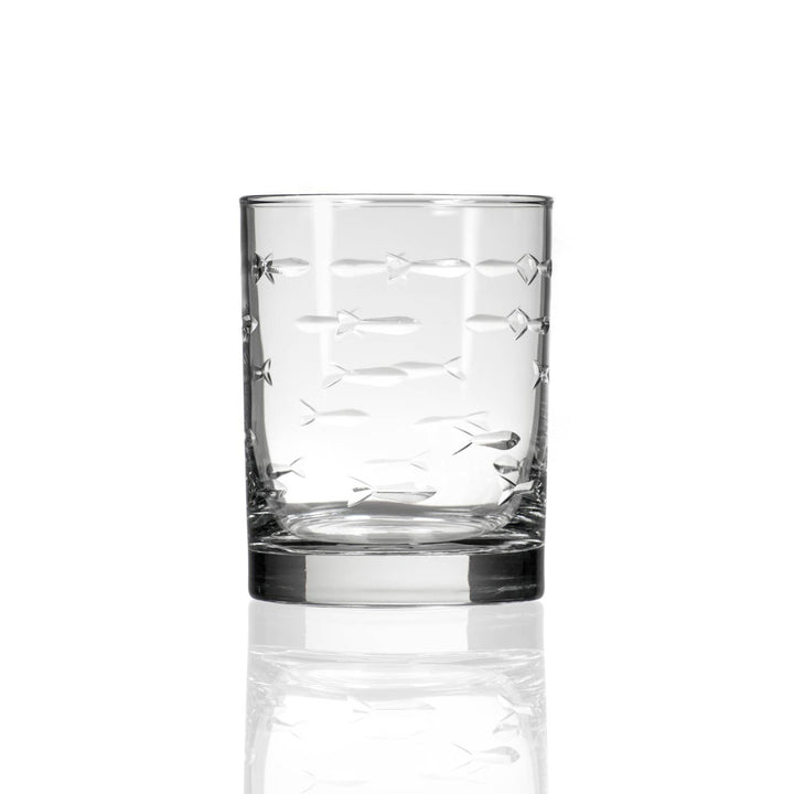 School of Fish Double Old Fashioned Glass 13oz: Case of 4