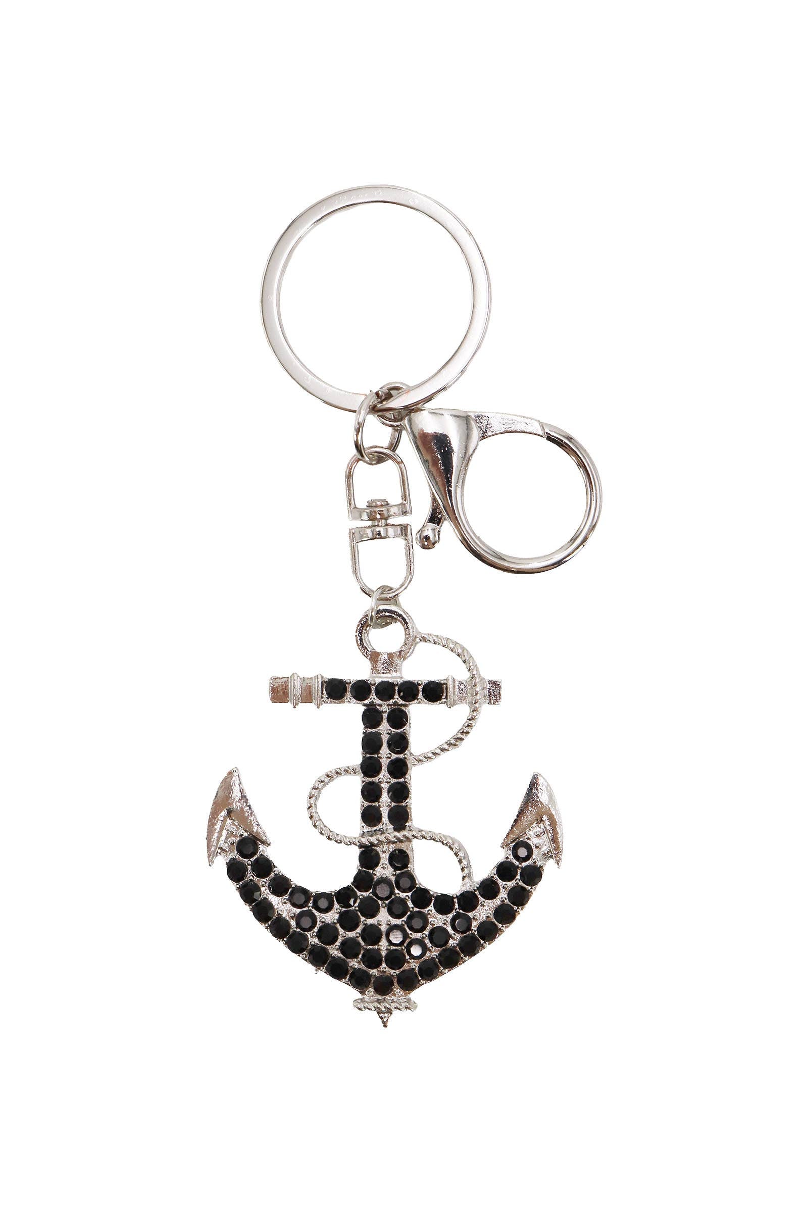 Nautical Anchor Bling Rhinestone Key Chain