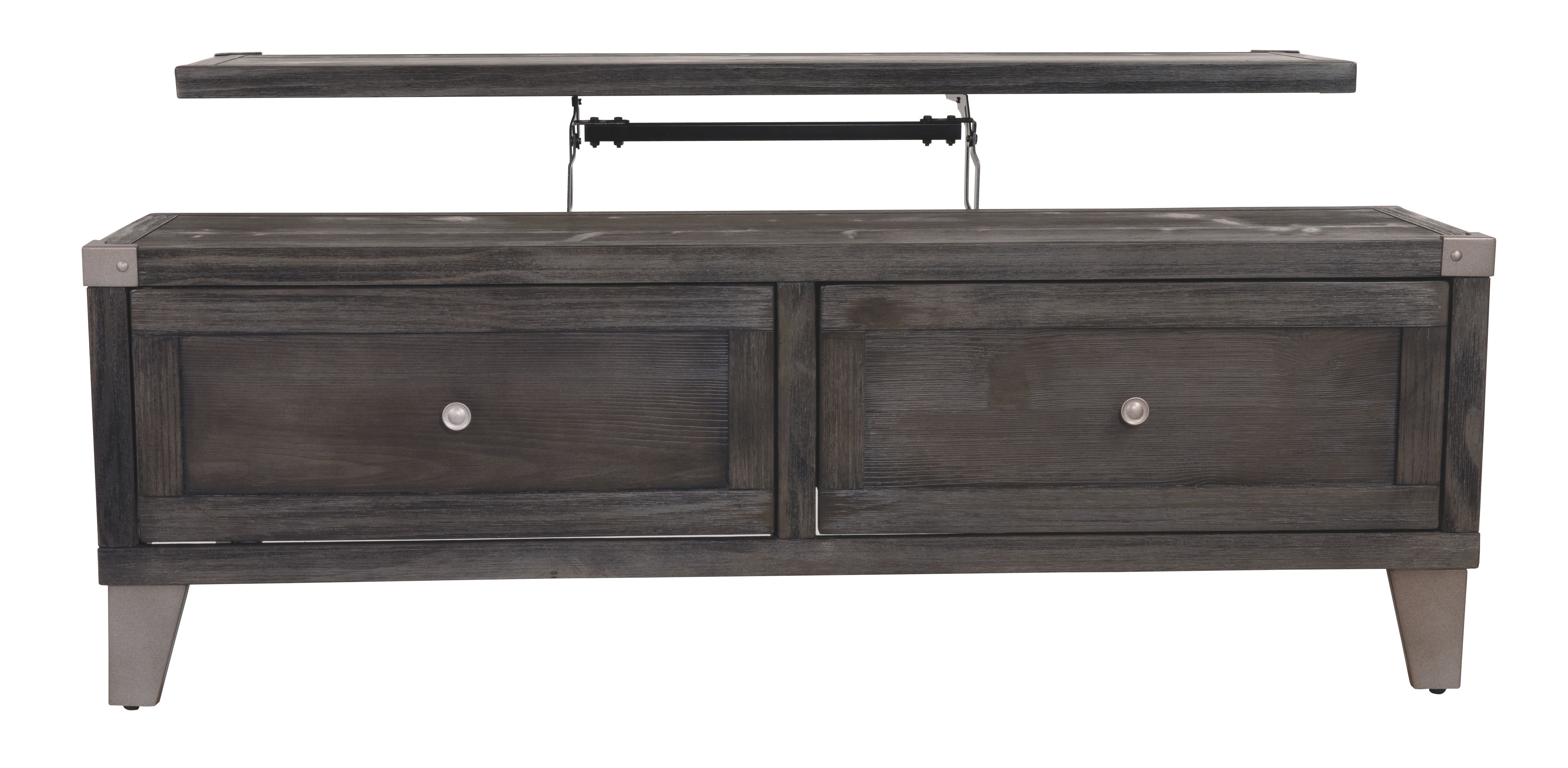 Todoe - Lift Top Cocktail Table - Dark Gray