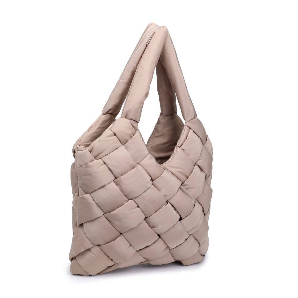 Illumine Woven Nylon Tote: Nude