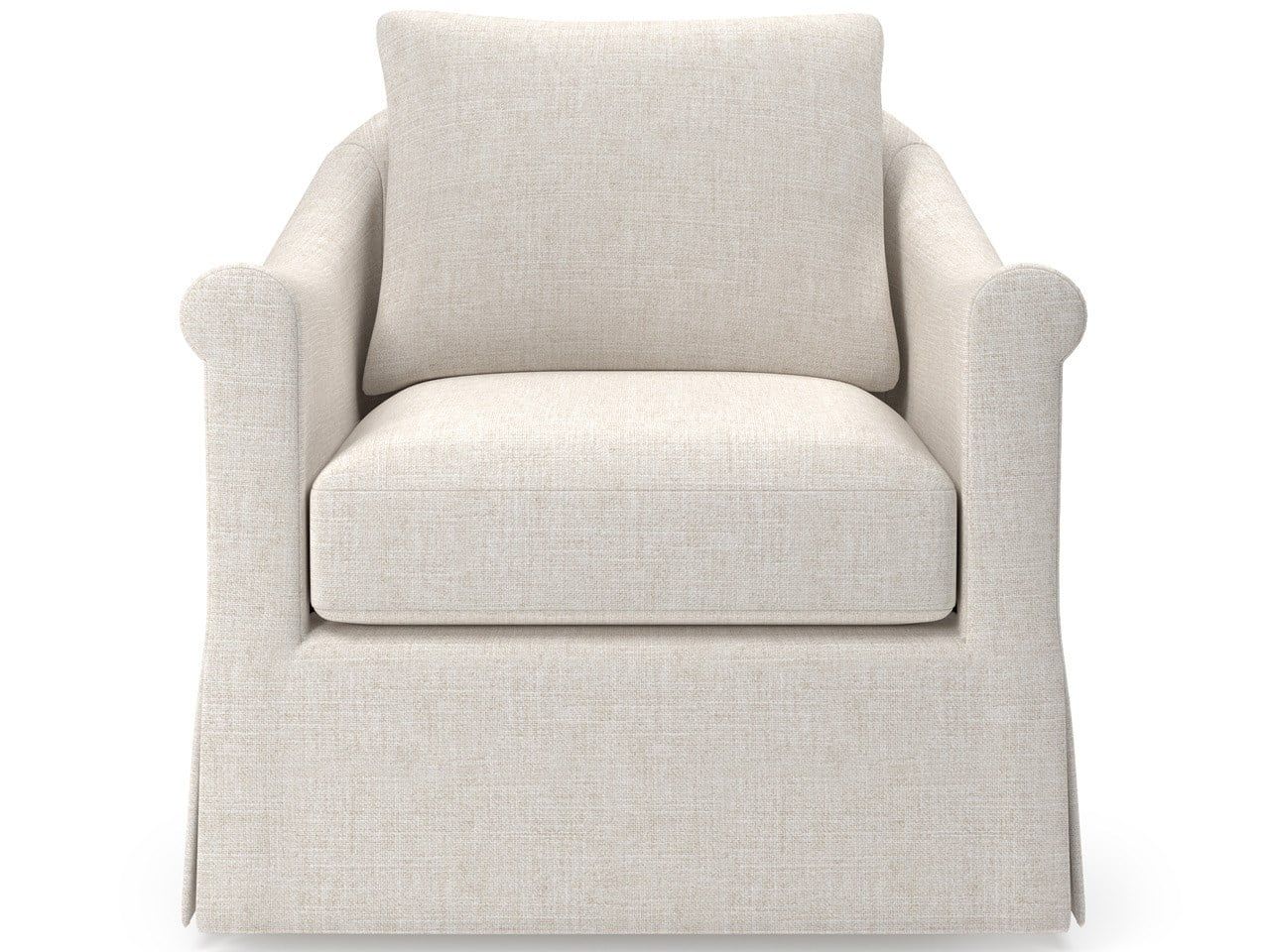 Rowan - Skirted Swivel Chair, Special Order - White