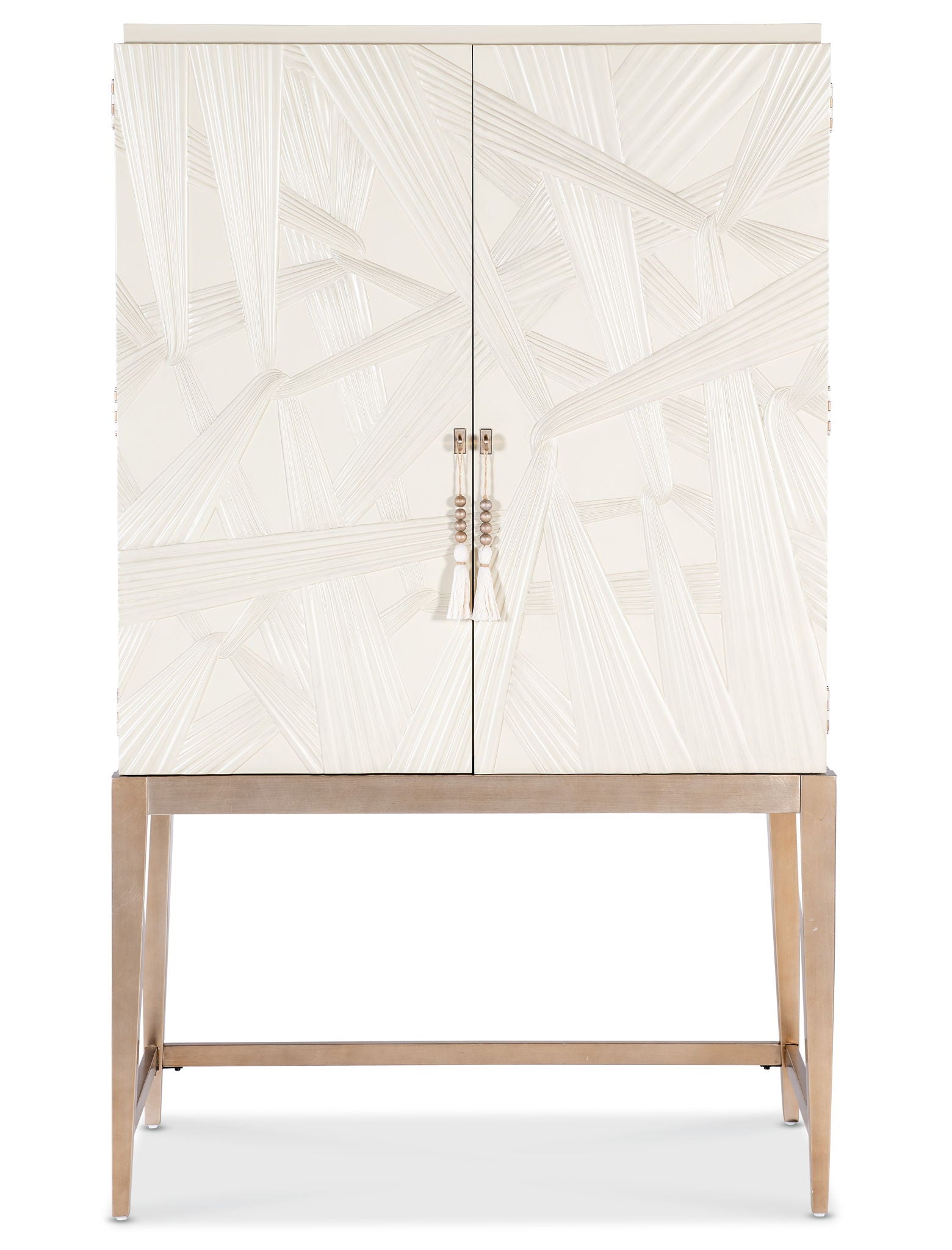 Melange - Dream Weaver Bar Cabinet - White / Light Brown