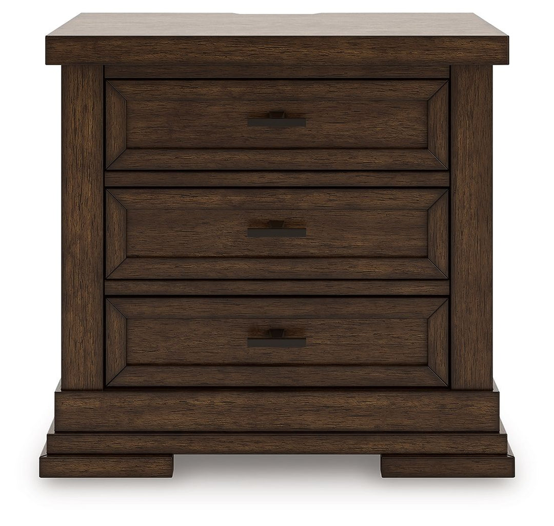 Taffenbrook - Medium Brown - Three Drawer Night Stand