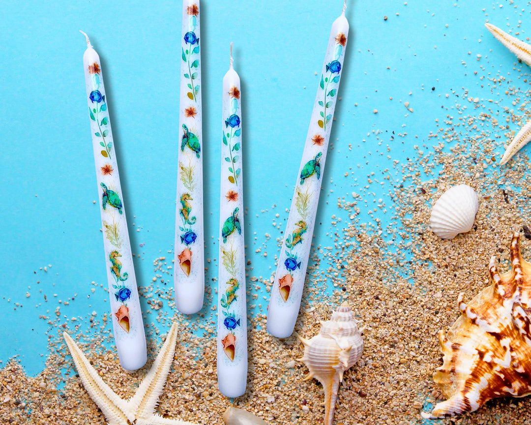 Coastal Candle Decor, Beach House Candle, Nautical Decor