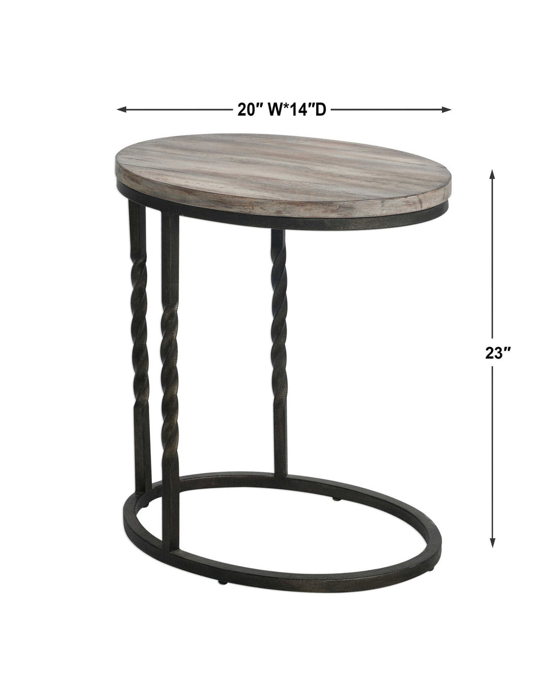 Tauret - Cantilever Accent Table - Gray & Black