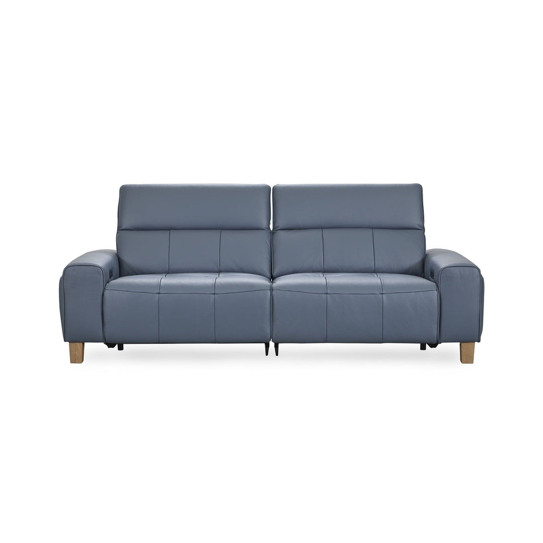 Alea - Leather Power Recliner Sofa - Blue