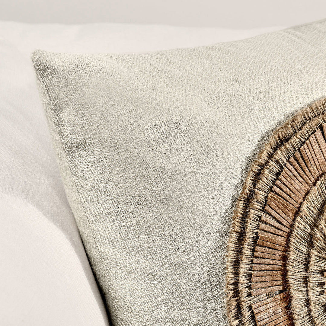 Timeless - TL Pueblo Leather Pillow - Chestnut / Natural