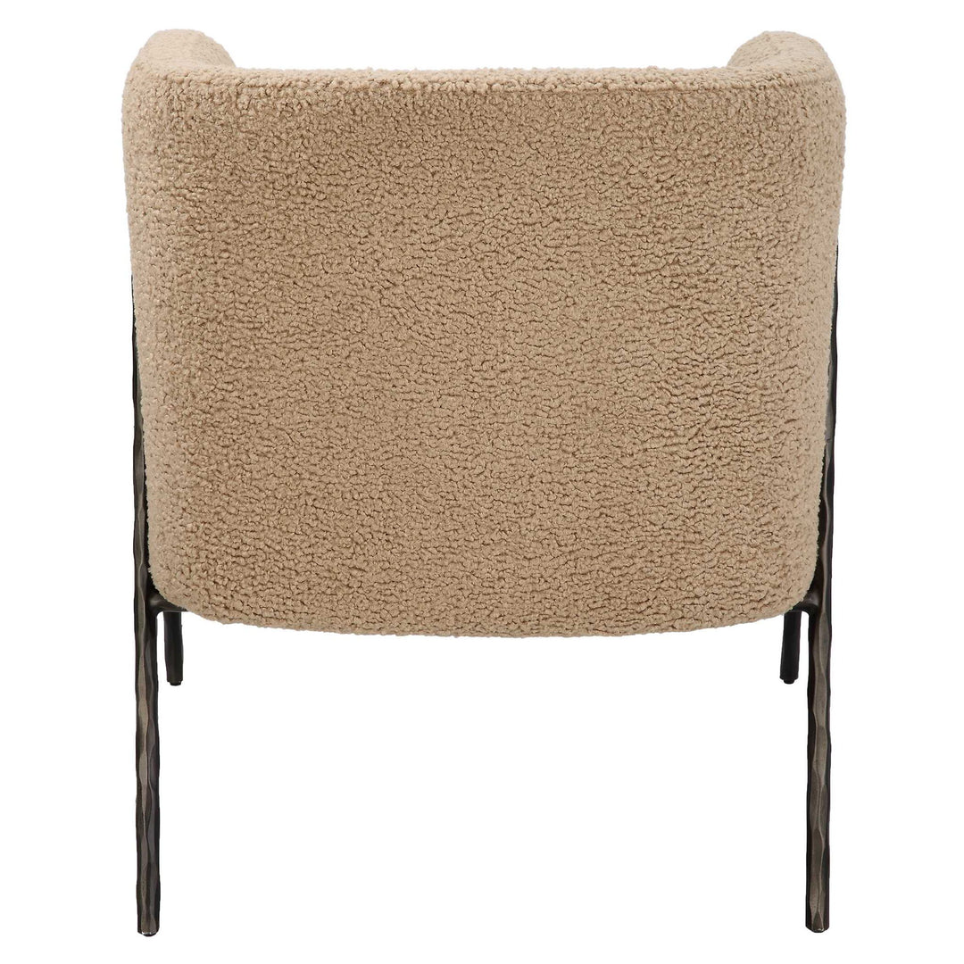 Jacobsen - Tan Shearling Barrel Chair