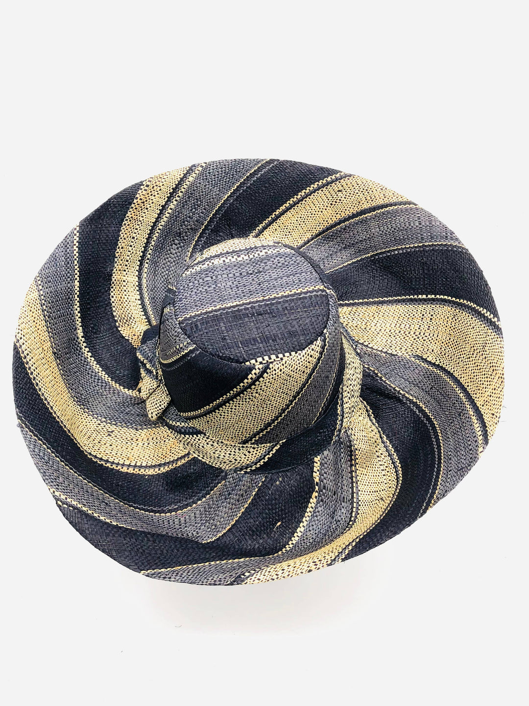 Sun Hats: Colored Stripes Packable 5" & 7" Brim Raffia Straw: 5" Brim / Carmalita Stripes