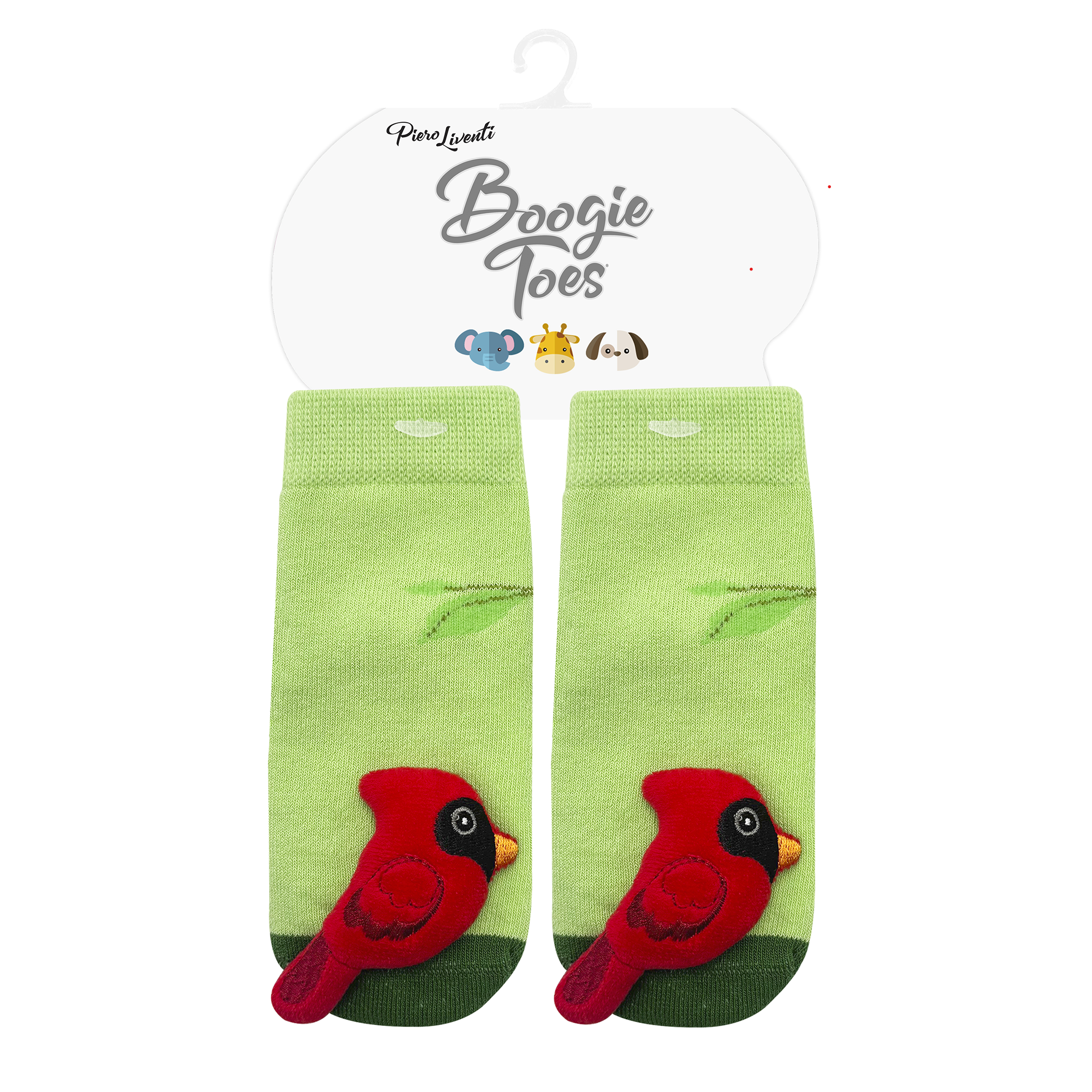 Red Cardinal Boogie Toes Rattle Socks: 1 - 2 Y