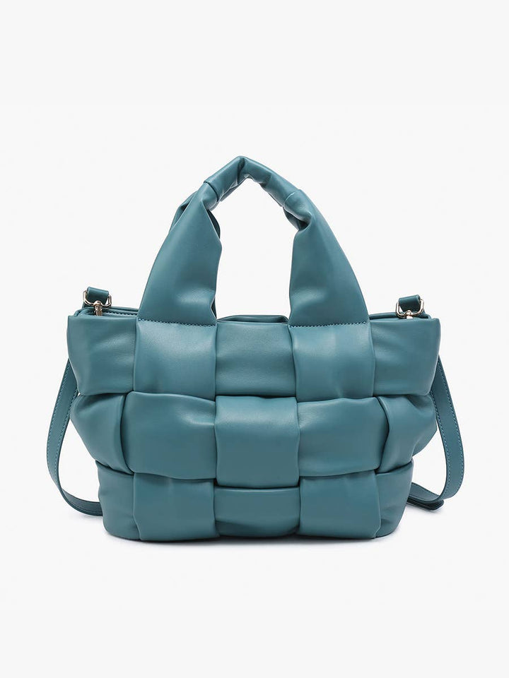 EH2572 Magdelena Woven Small Tote w/ Crossbody Strap: OCEAN BLUE