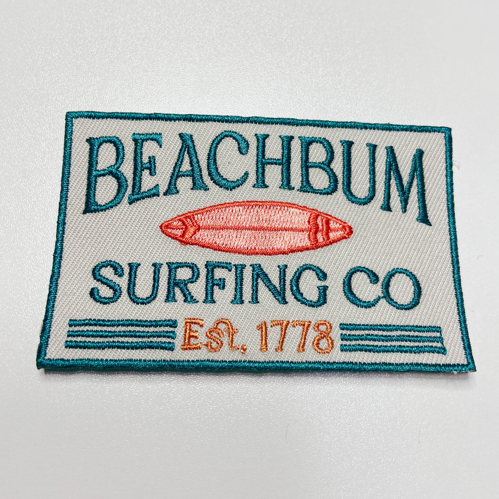 3.5" BEACHBUM Surfing Co. - Embroidered Hat Patch