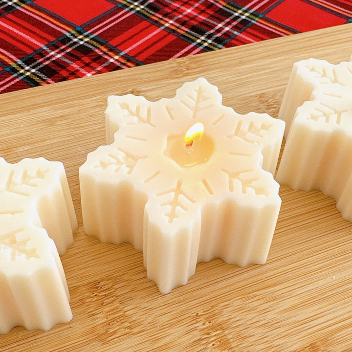 Snowflake Soy Candle | Christmas Candle | Small Candle Gifts: White Christmas